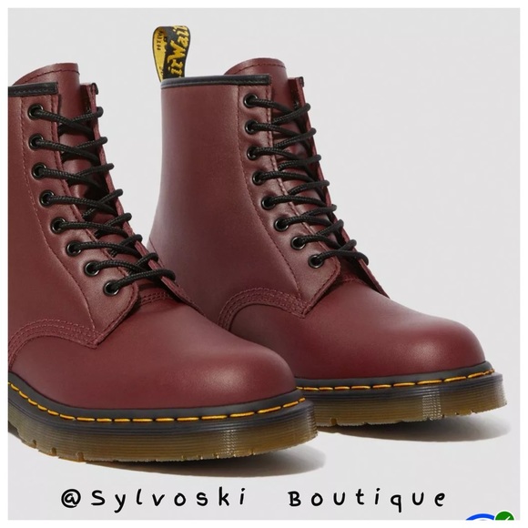 🆕DR MARTENS 1460 SLIP RESISTANT LEATHER LACE UP BOOTS CHERRY RED INDUSTRIAL NWT - Picture 6 of 13